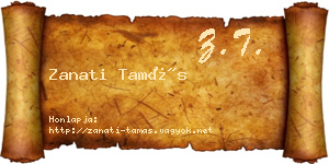 Zanati Tamás névjegykártya